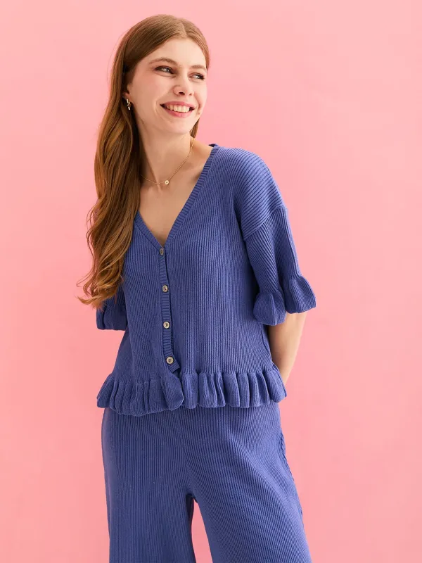 Marlow and Martha Knitted Co-Ord Set - Blue made by Cara & The Sky