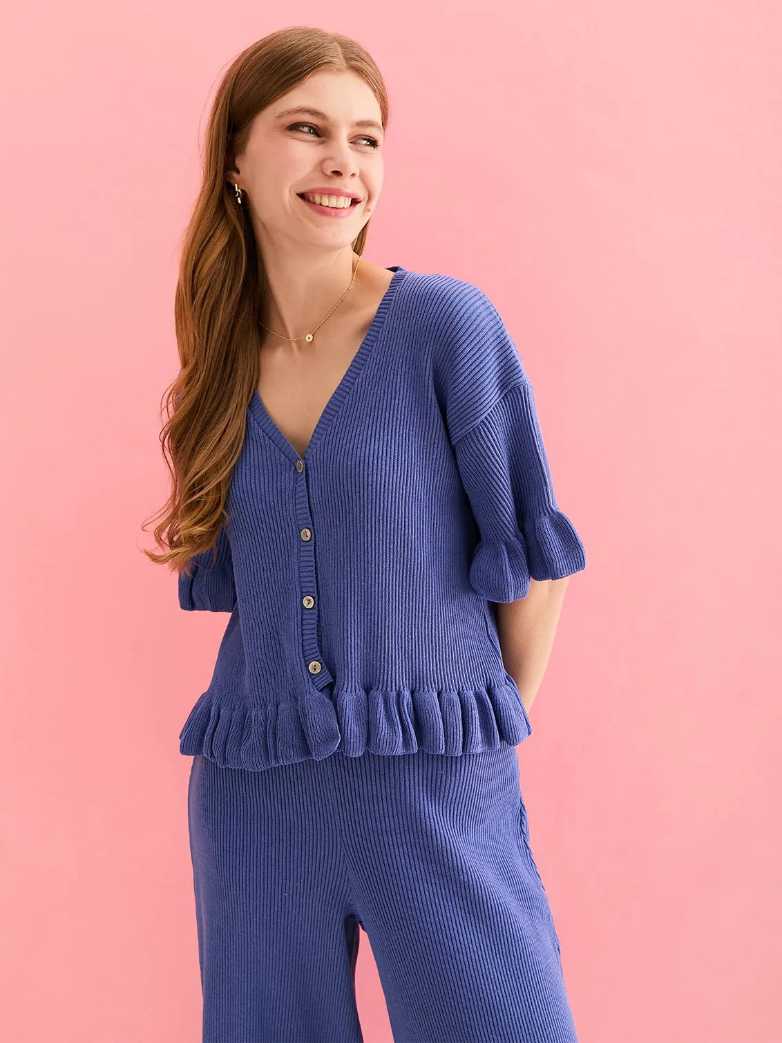 Marlow and Martha Knitted Co-Ord Set - Blue sold by Cara & The Sky