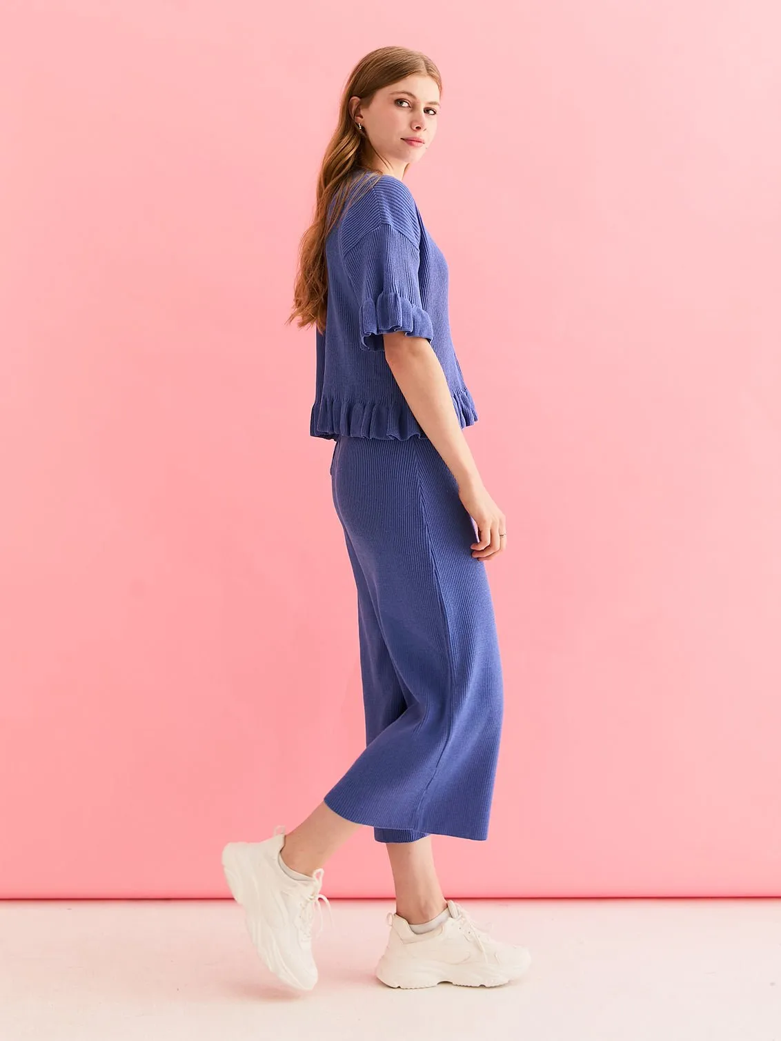 Marlow and Martha Knitted Co-Ord Set - Blue sold by Cara & The Sky product image thumbnail 4