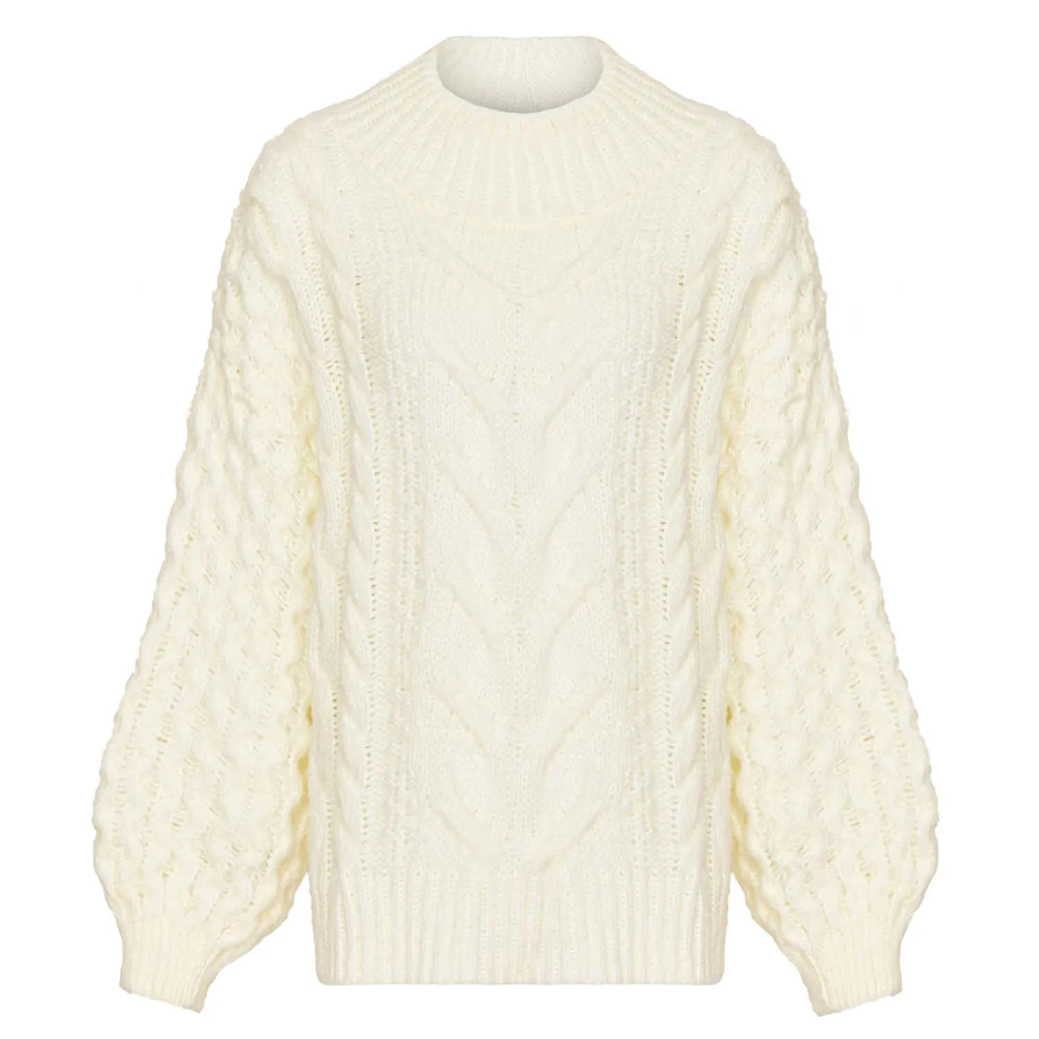 RESALE | Bella Cable High Neck Jumper - Winter White sold by Cara & The Sky product image thumbnail 2