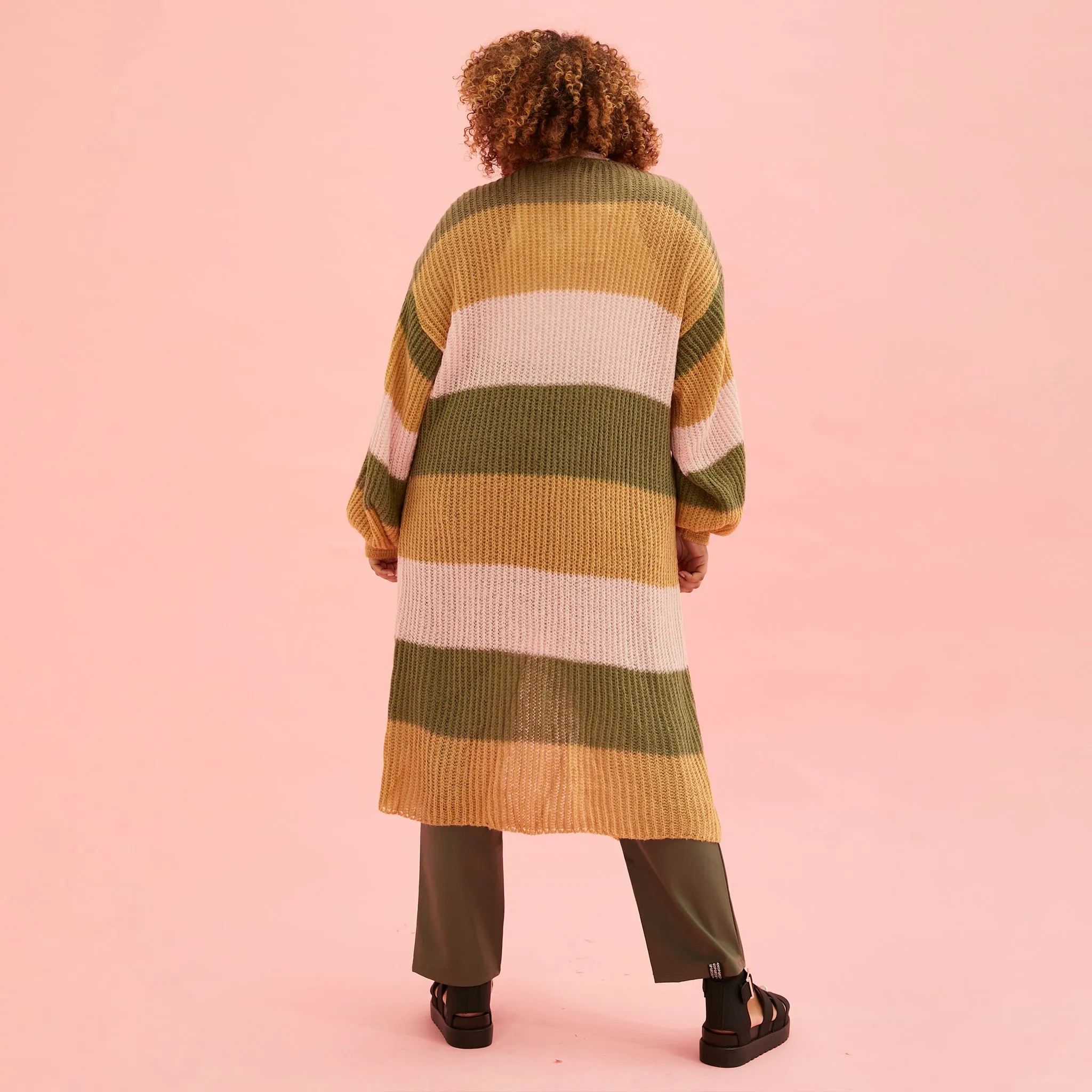 Ricci Lightweight Maxi Stripe Cardigan - Camel sold by Cara & The Sky product image thumbnail 5