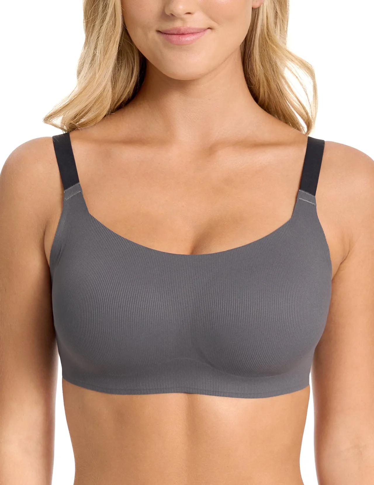 Airlite Vertical Stripe Bra with Breathable Colored Straps sold by Comfelie