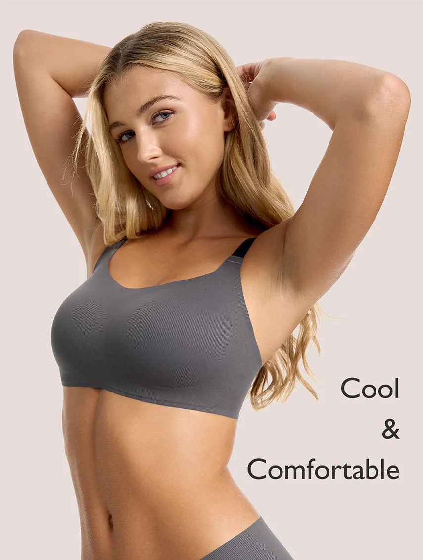 Airlite Vertical Stripe Bra with Breathable Colored Straps sold by Comfelie product image thumbnail 4