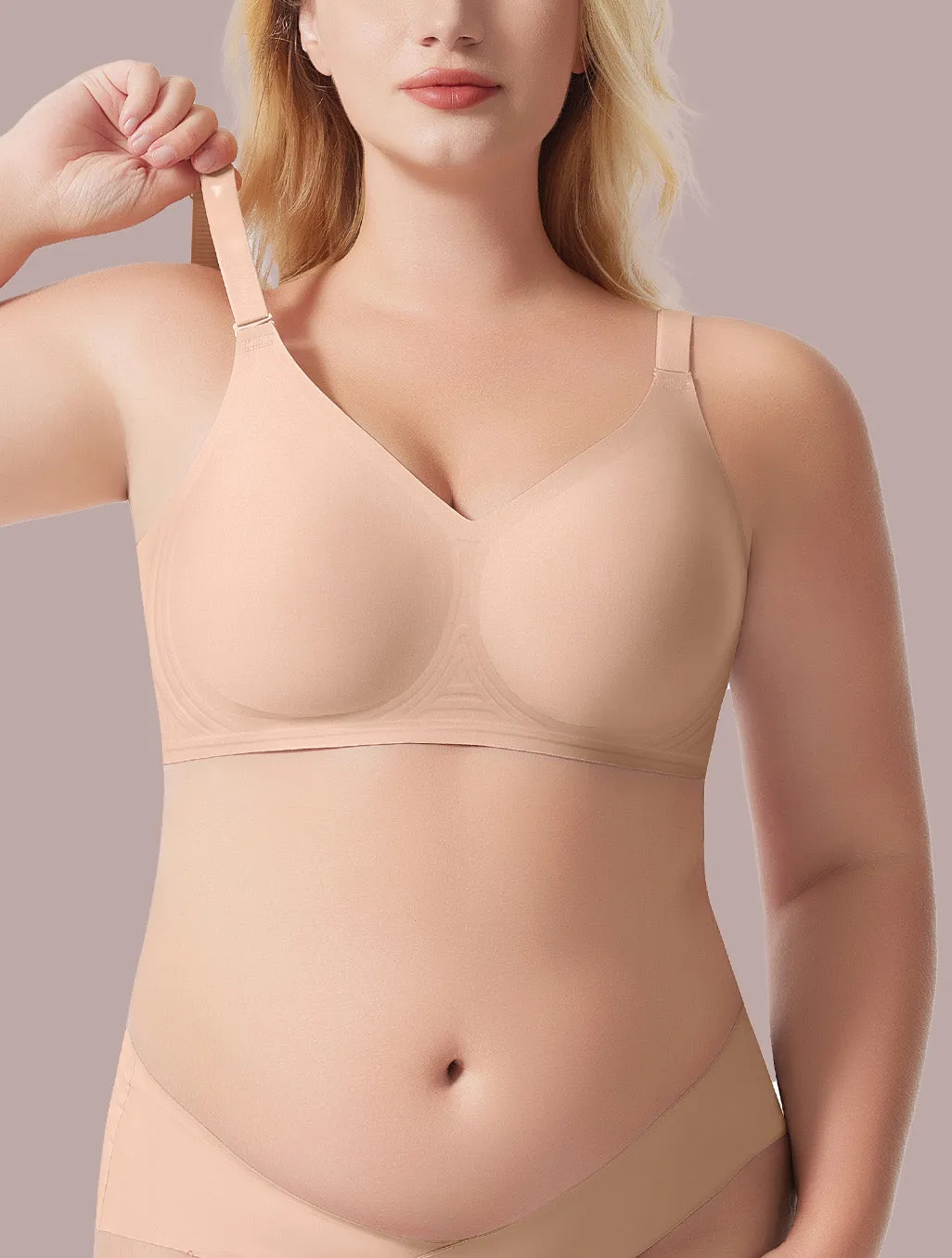 Seamless Soft V-Neck Wireless Bra sold by Comfelie product image thumbnail 2