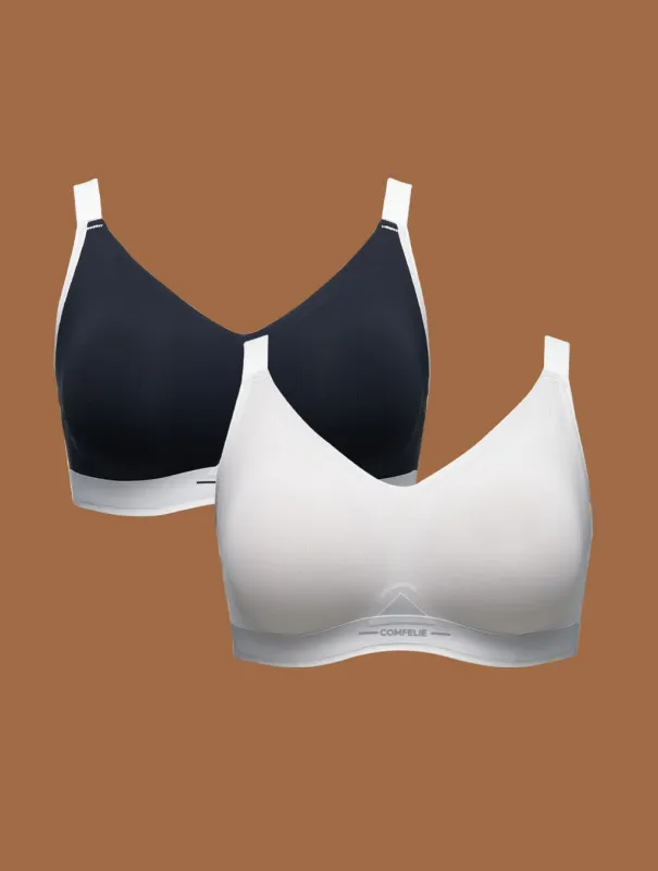 Airlite Color Block V-Neck Everyday Bra(2 Pack) sold by Comfelie