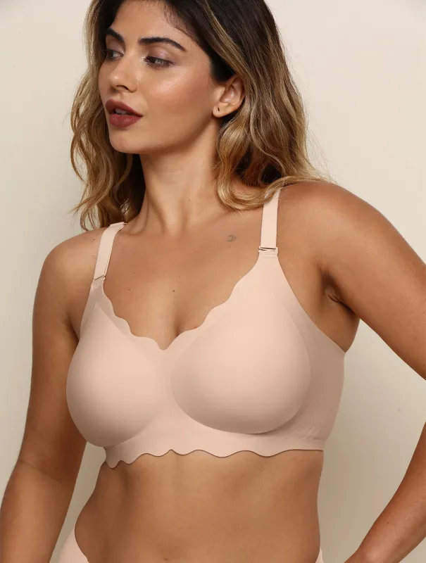 NanoSoft scalloped Edge Wireless Seamless Bra sold by Comfelie