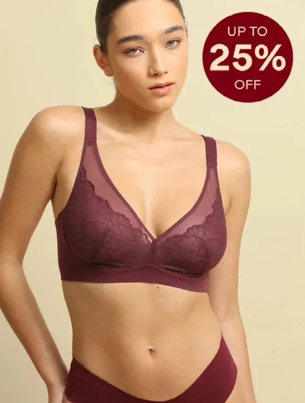 Full Coverage Seamless Sleep Lace Bra sold by Comfelie