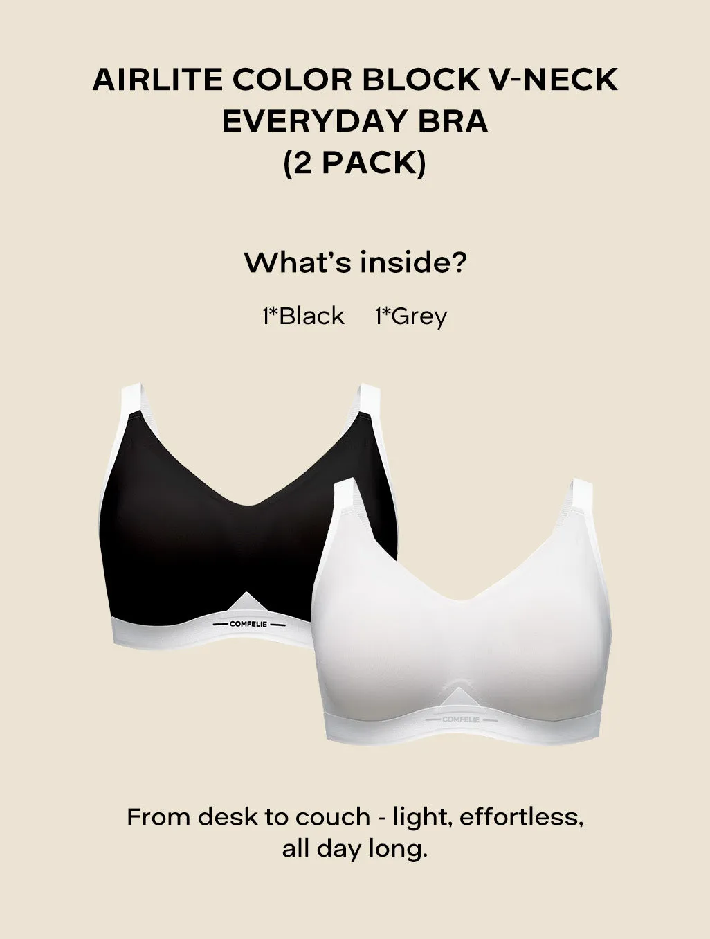 Comfelie Airlite Only 89g Wireless Comfortable Bra (2 Pack) sold by Comfelie product image thumbnail 2