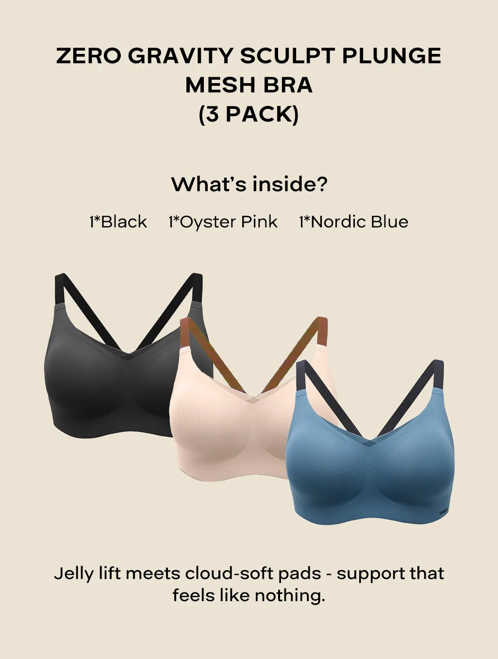 Comfelie ComfyLift Tech Seamless Jelly Bra (3 Pack) sold by Comfelie product image thumbnail 2