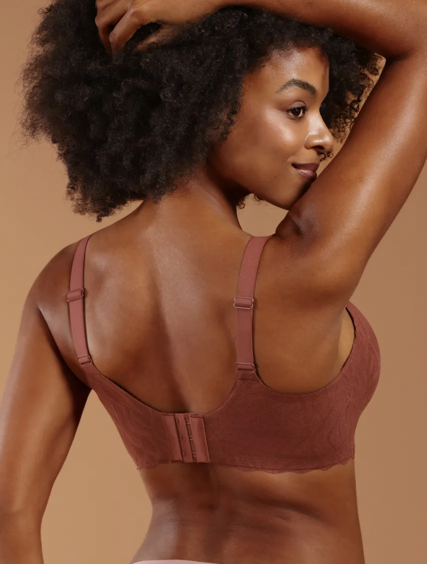 Classic Stretch Lace Wireless Seamless V-Neck Bra sold by Comfelie product image thumbnail 3
