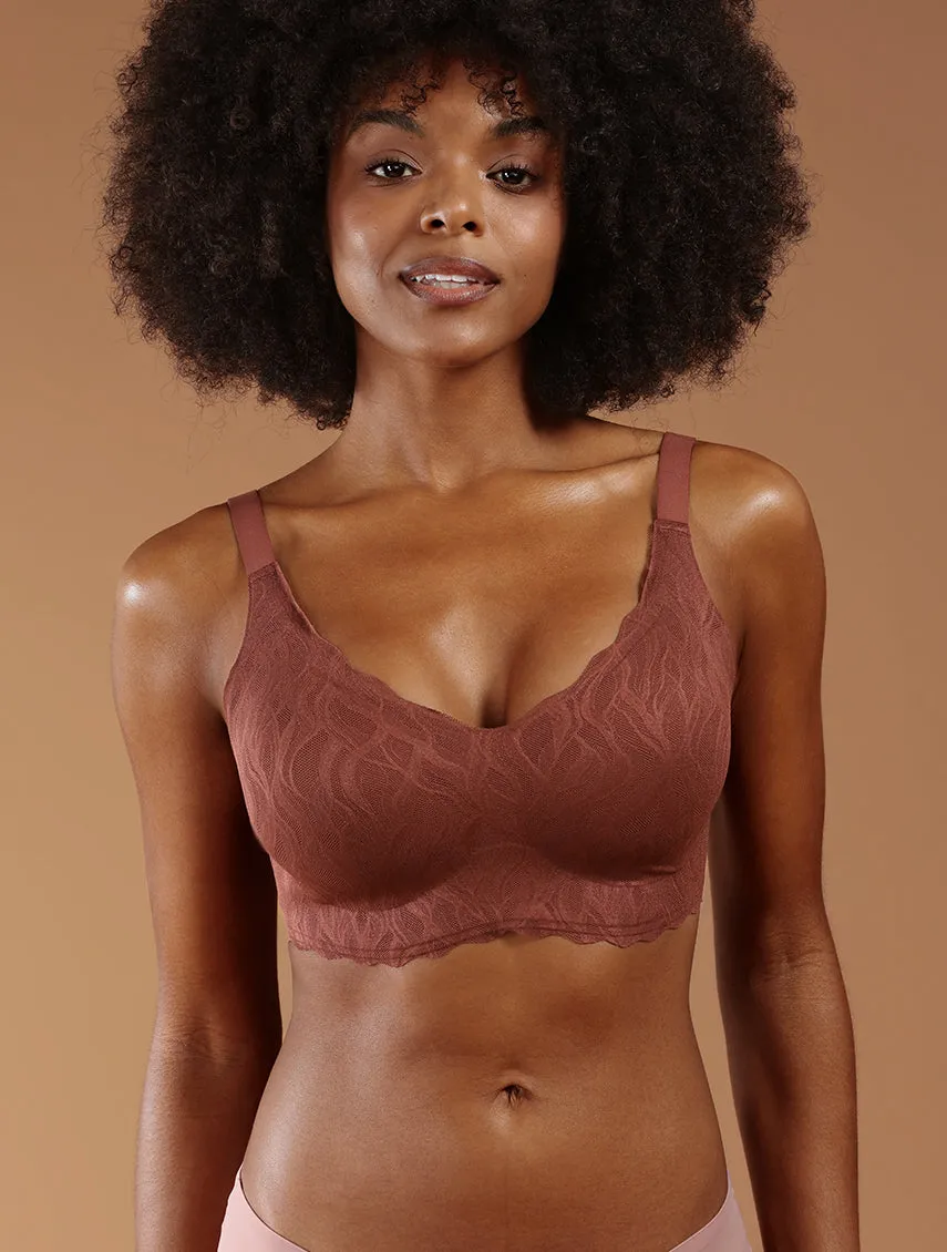 Classic Stretch Lace Wireless Seamless V-Neck Bra sold by Comfelie product image thumbnail 4