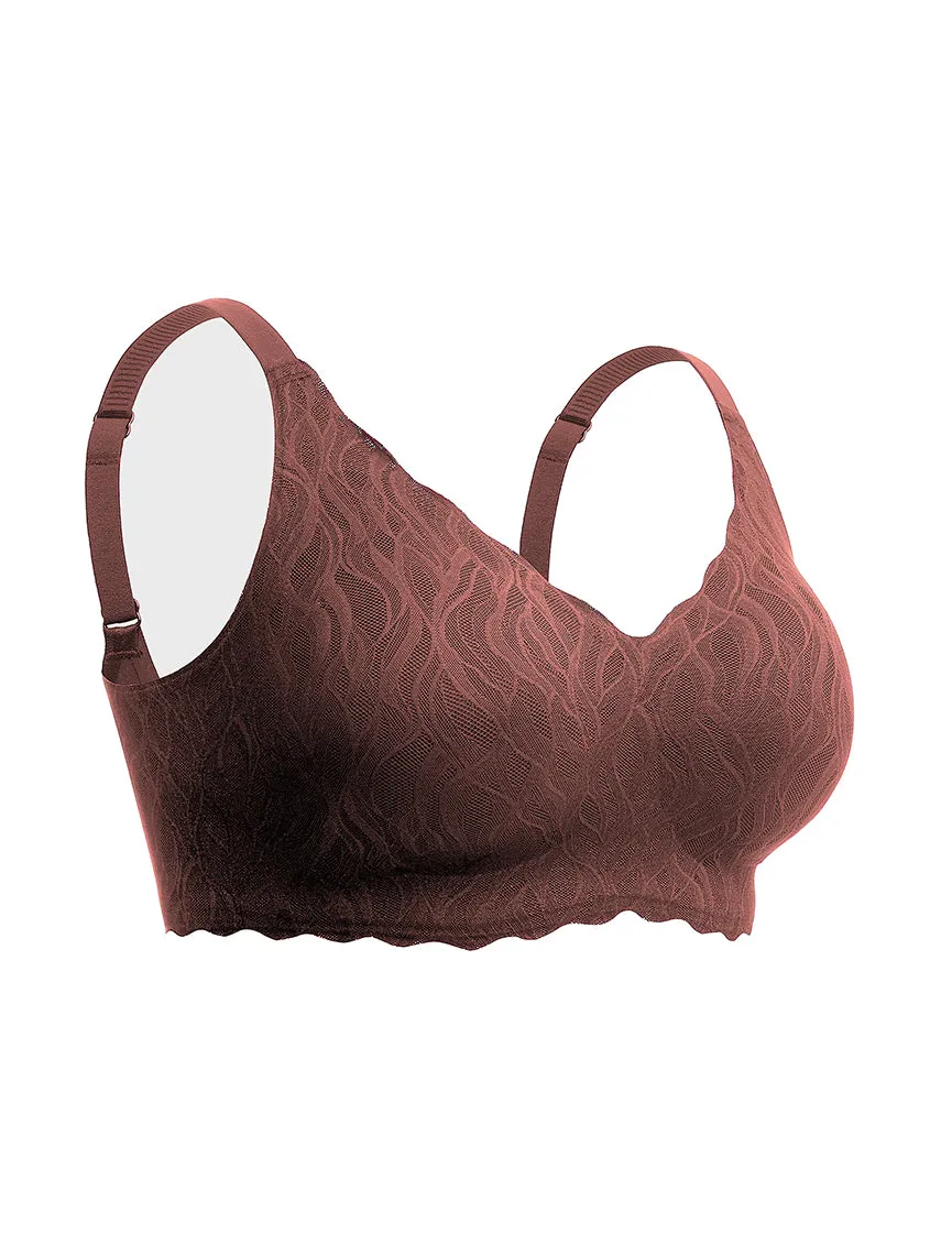 Classic Stretch Lace Wireless Seamless V-Neck Bra sold by Comfelie product image thumbnail 5