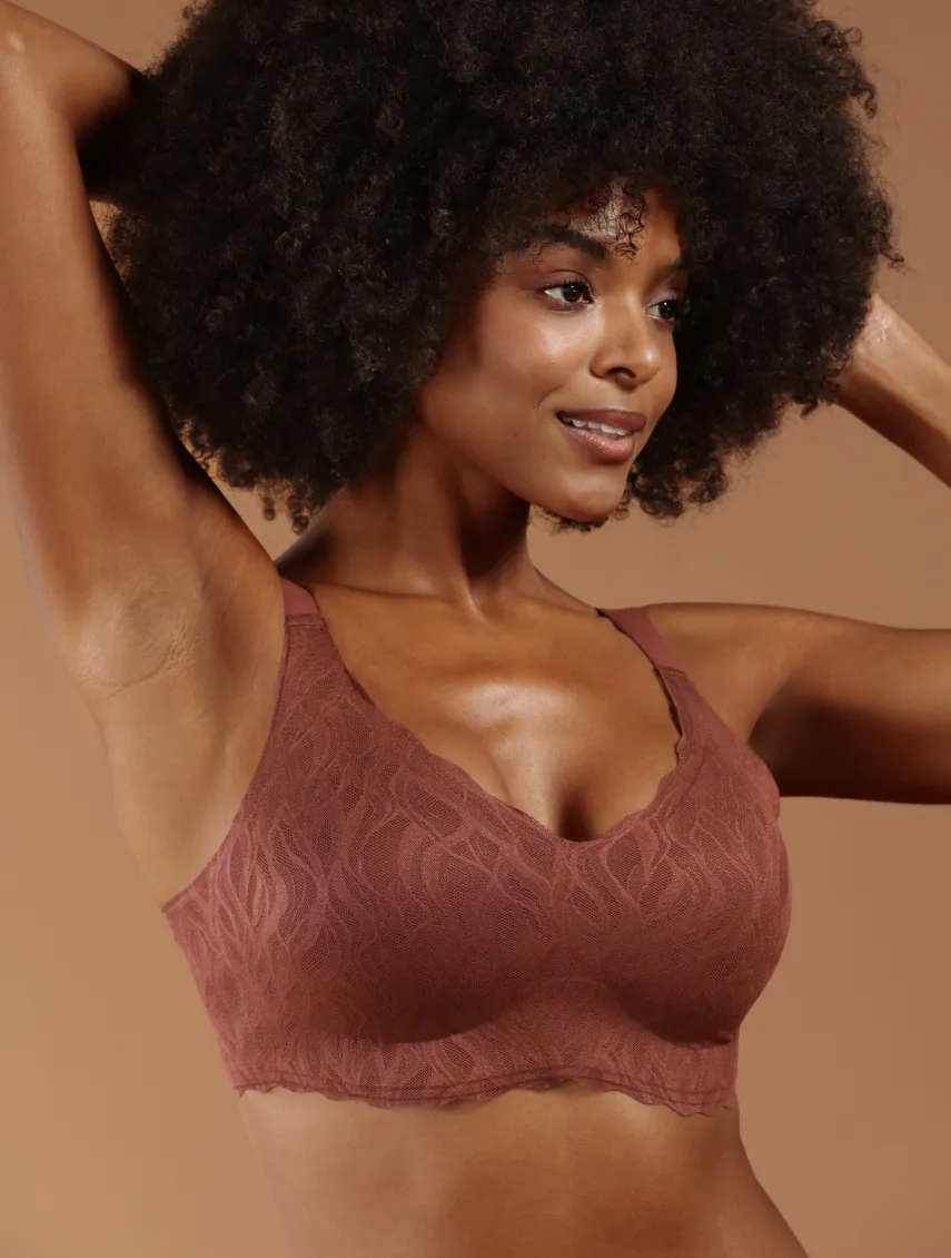 Classic Stretch Lace Wireless Seamless V-Neck Bra sold by Comfelie product image thumbnail 2