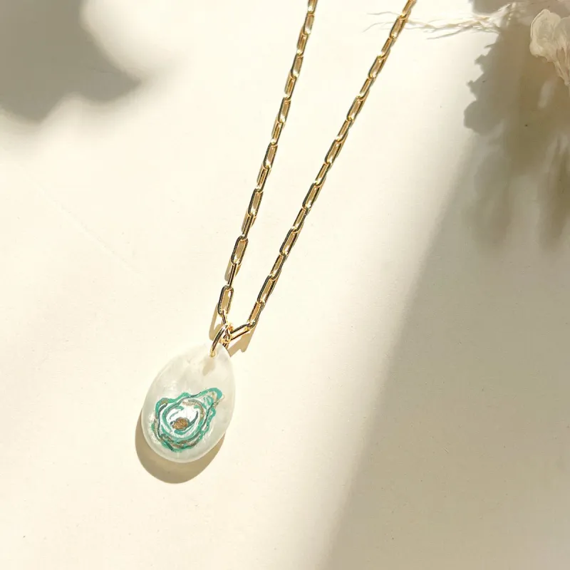 Painted Oyster Necklace sold by Gather Brooklyn