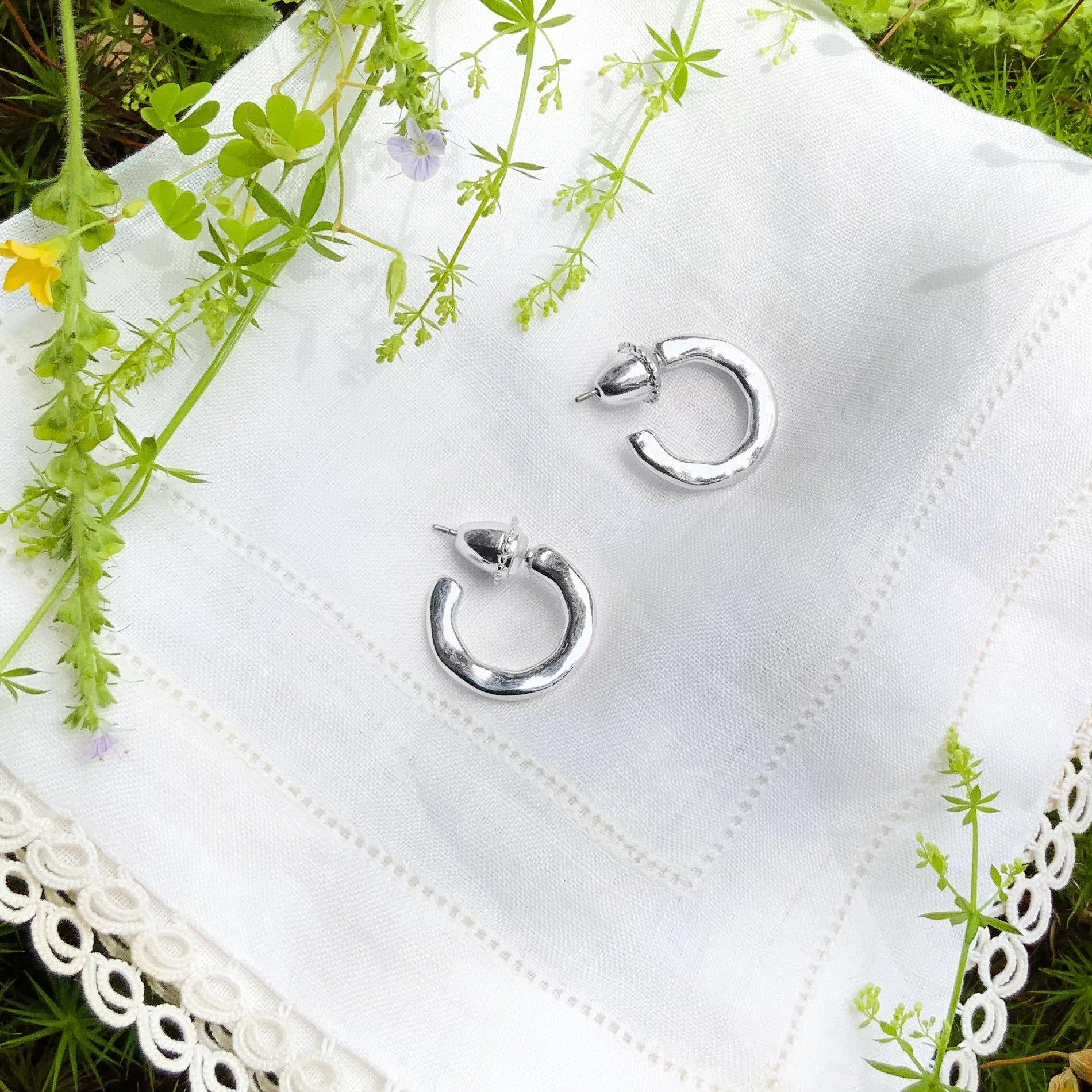 Mari Hoop - Silver sold by Gather Brooklyn product image thumbnail 2