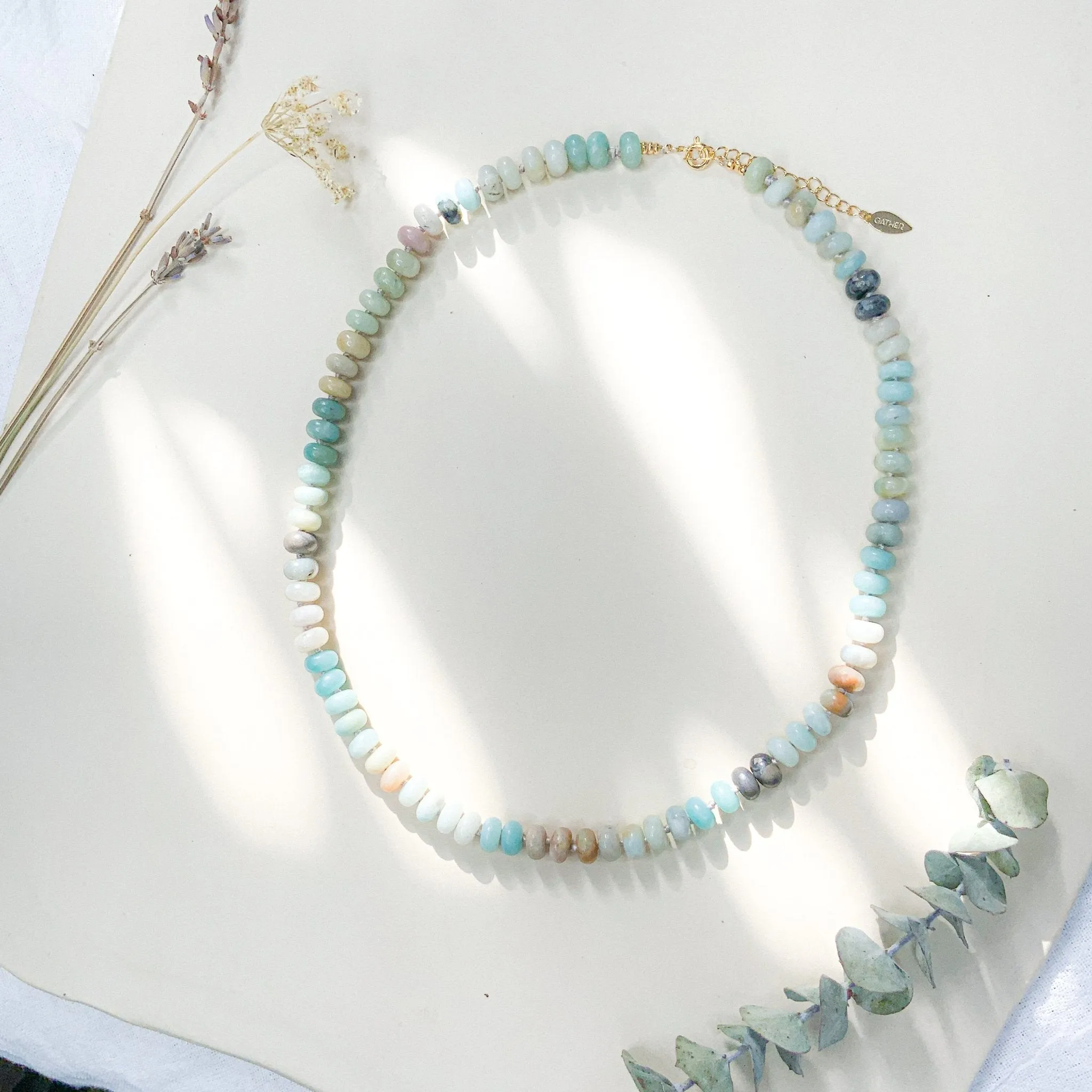 Amazonite Candy Bead Necklace sold by Gather Brooklyn product image thumbnail 3