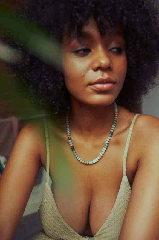 Amazonite Candy Bead Necklace sold by Gather Brooklyn