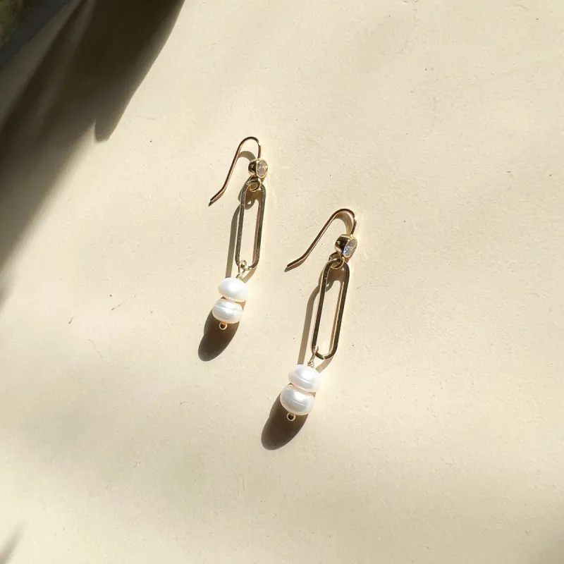 Doris Pearl Drop Earrings sold by Gather Brooklyn