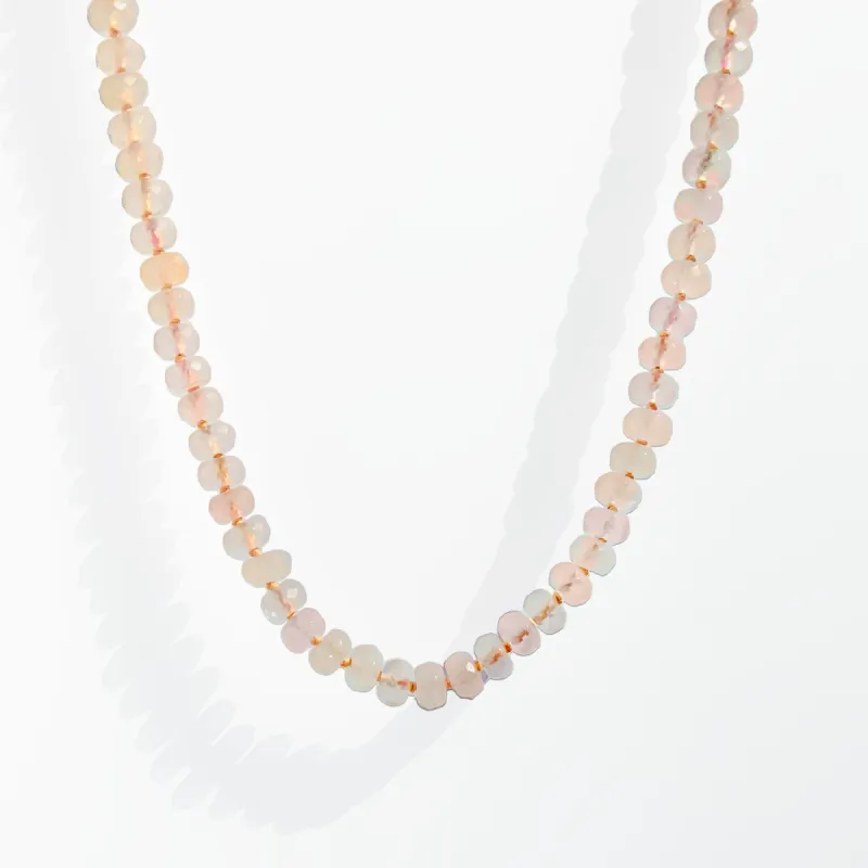 Rose Quartz Candy Bead Necklace sold by Gather Brooklyn