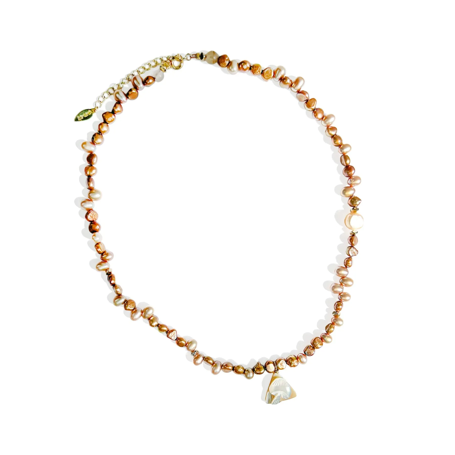 Forager Charm & Pearl Necklace sold by Gather Brooklyn