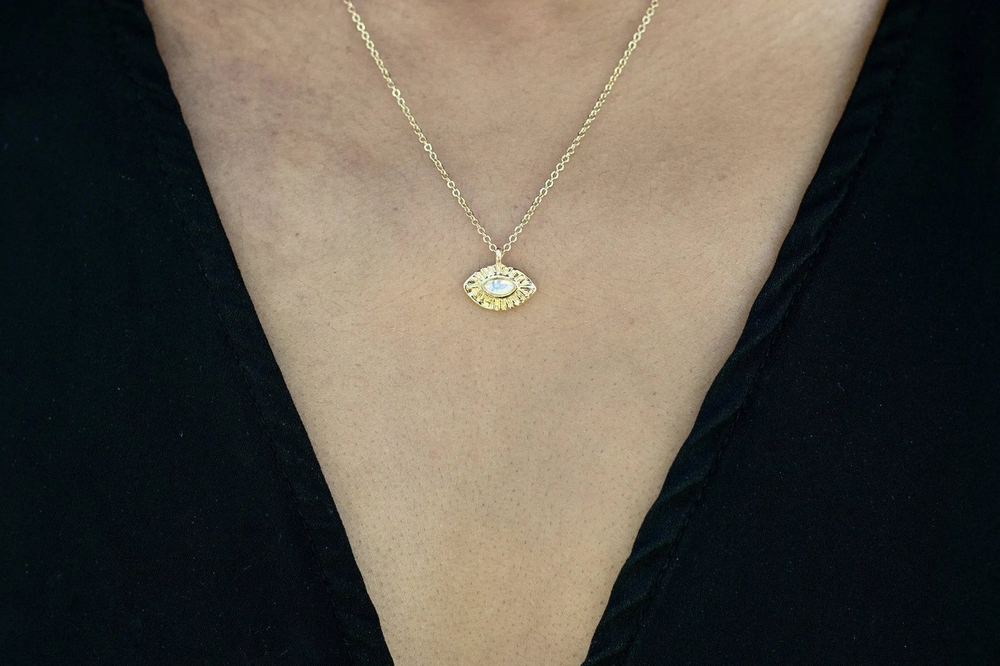 Dainty Evil Eye Necklace - Gold sold by Gather Brooklyn product image thumbnail 2