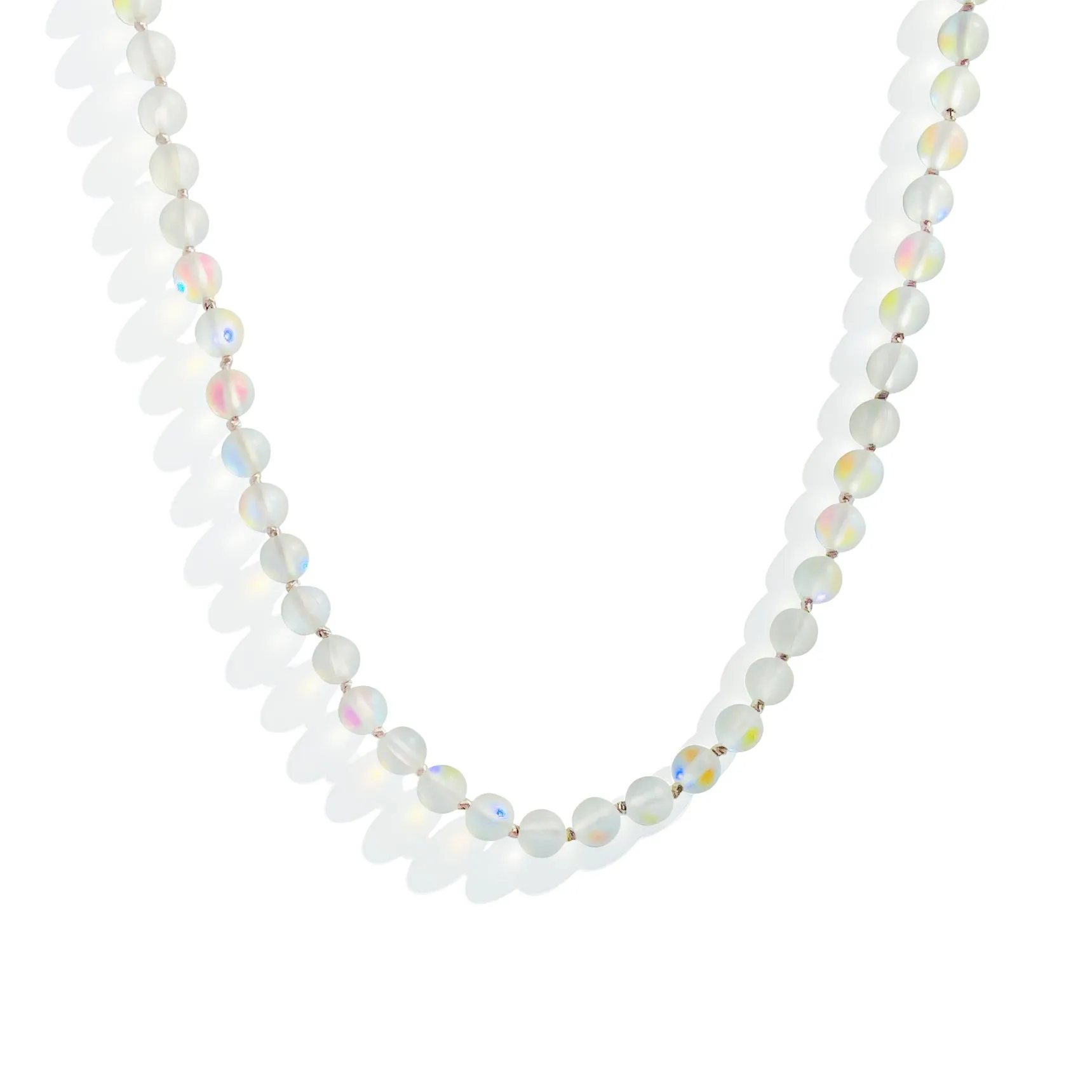 Moon Bead Necklace - Magic White Quartz sold by Gather Brooklyn
