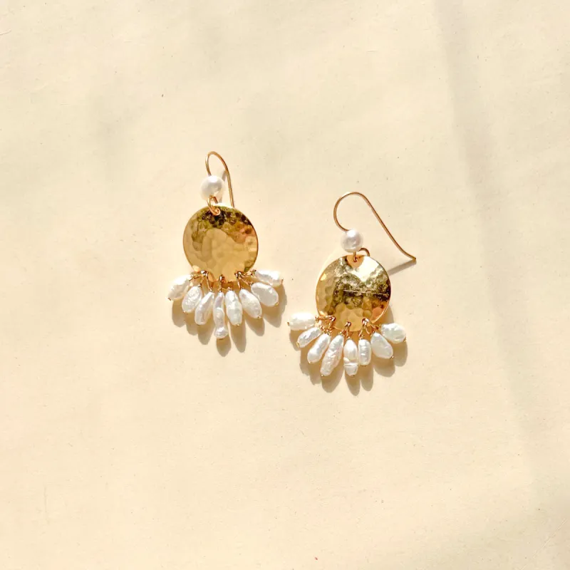 Eos Pearl Small Statement Earring sold by Gather Brooklyn