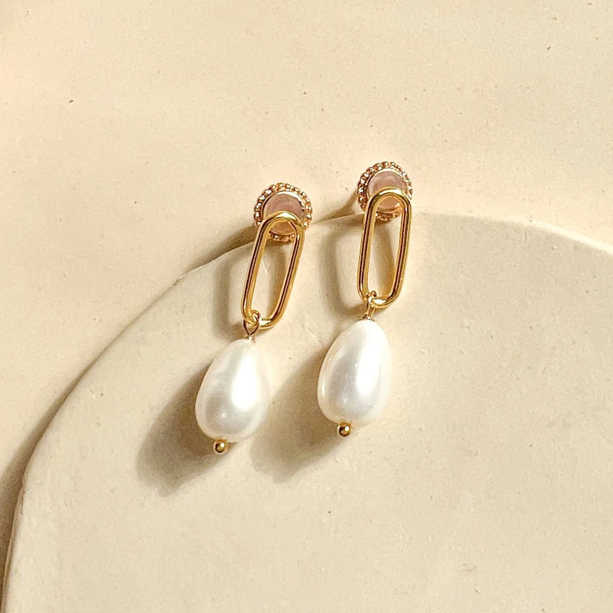 Macaria Pearl Drop Earrings sold by Gather Brooklyn