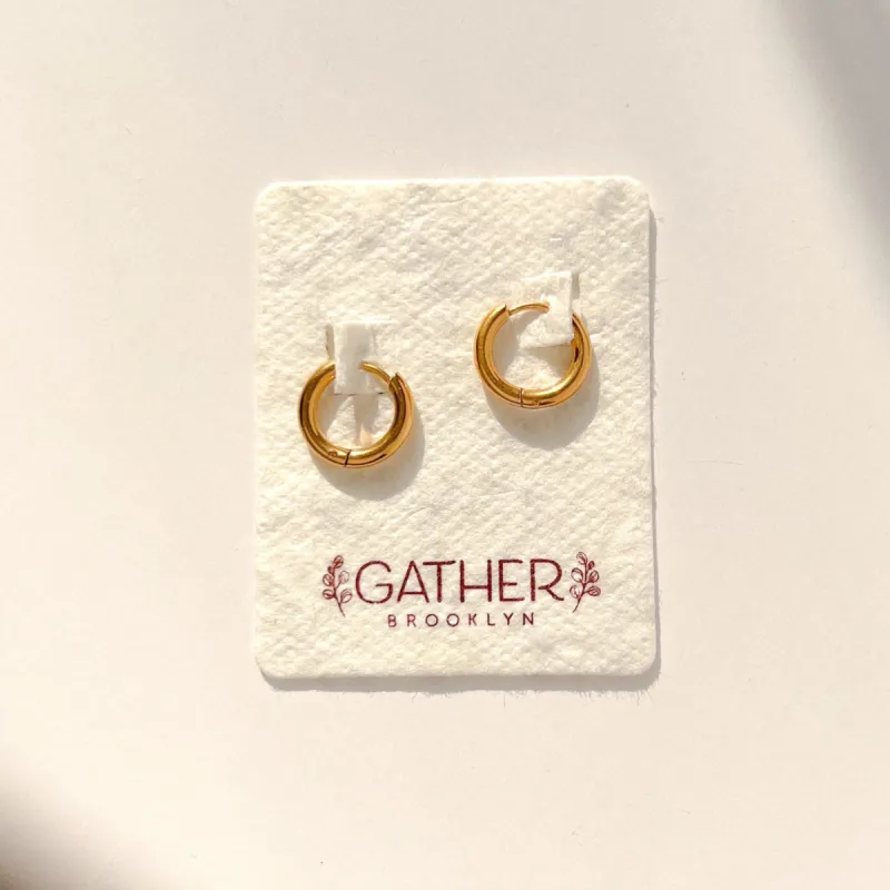 Minimalist Gold Hoop Earrings sold by Gather Brooklyn