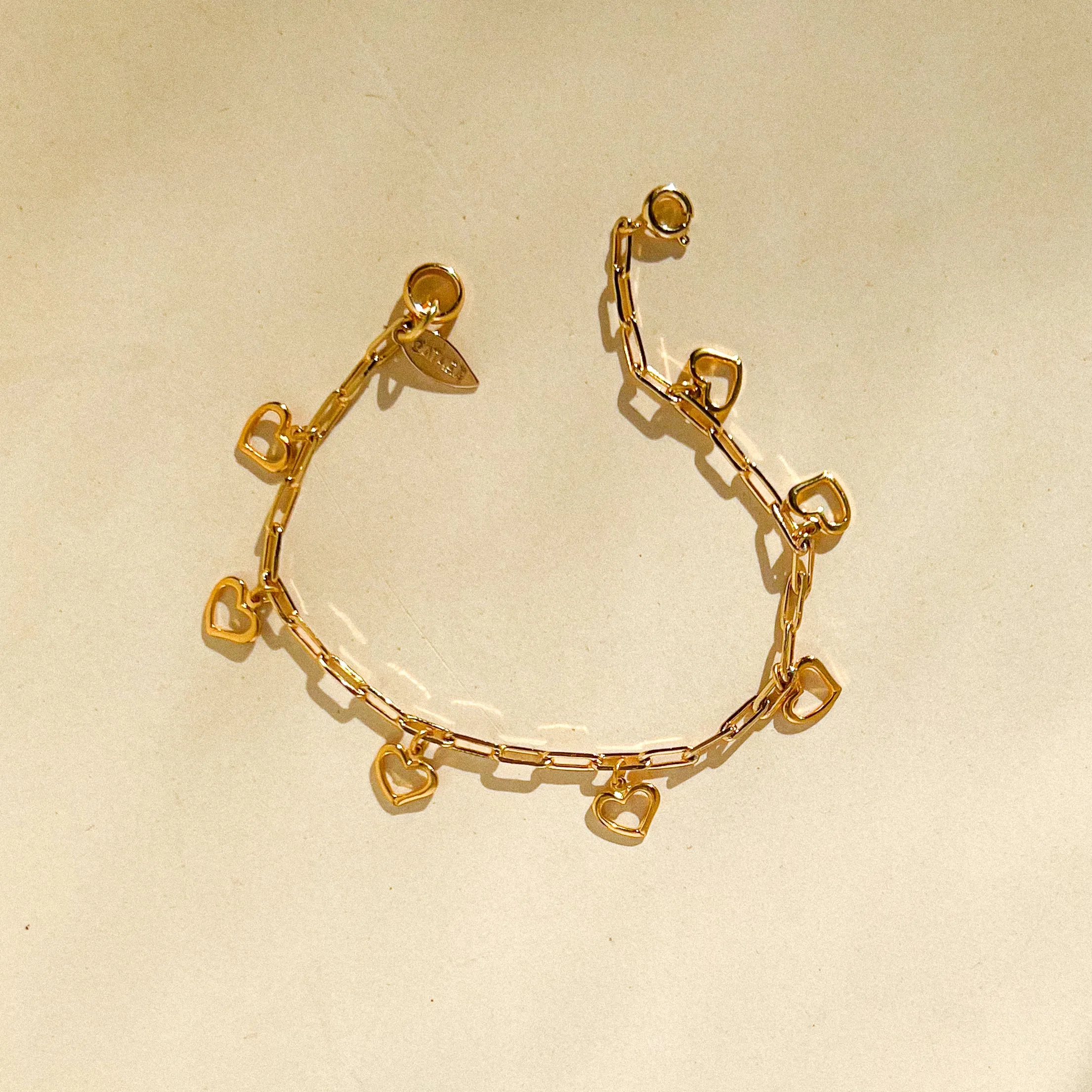 Tiny Hearts Chain Bracelet sold by Gather Brooklyn product image thumbnail 2