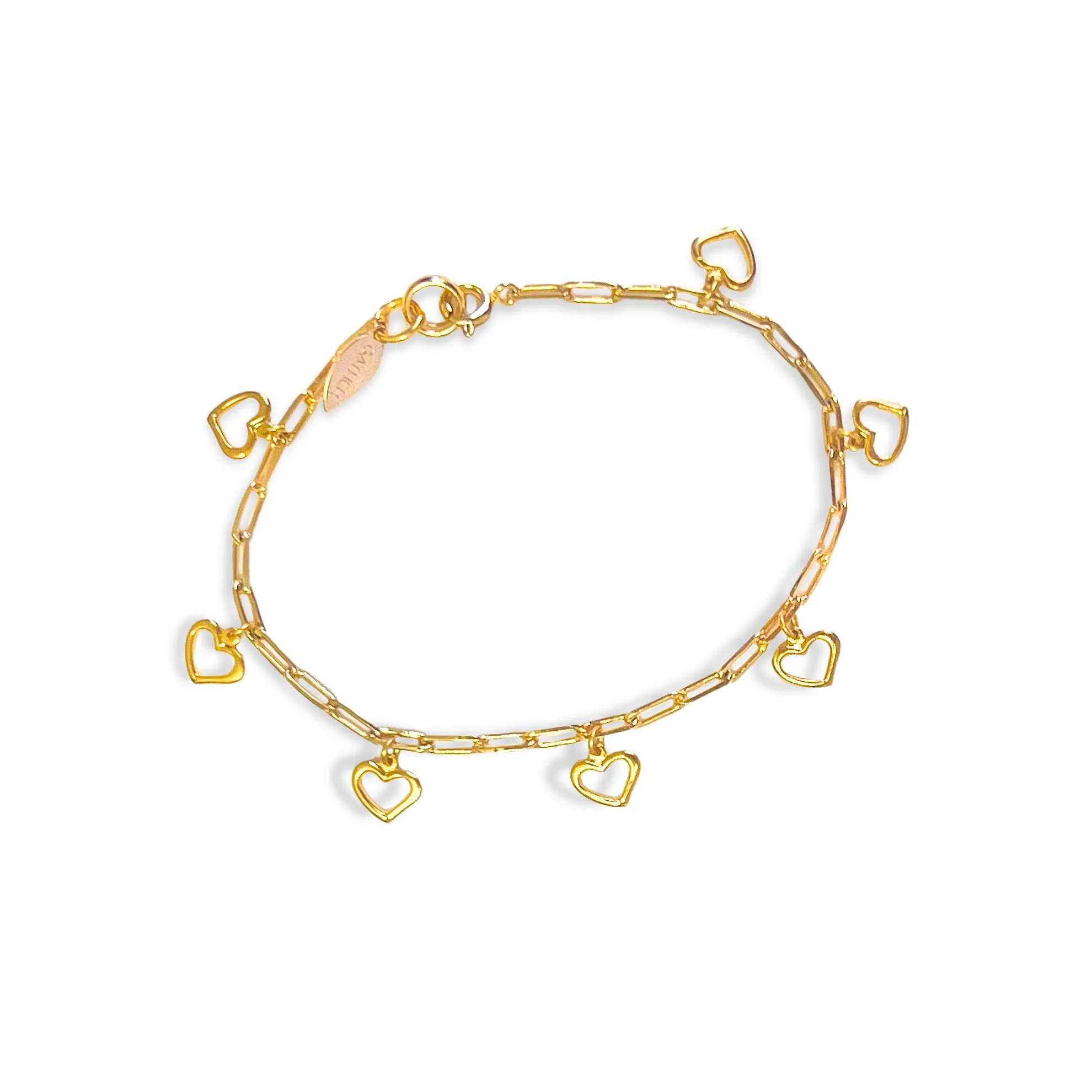Tiny Hearts Chain Bracelet sold by Gather Brooklyn