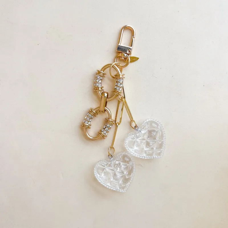 Crystal Heart Bag Charm sold by Gather Brooklyn
