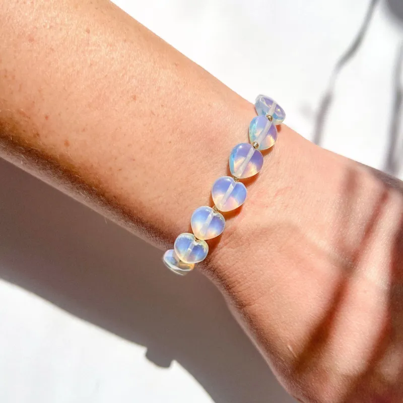 Aine Hearts Bracelet - Vintage Opalite made by Gather Brooklyn