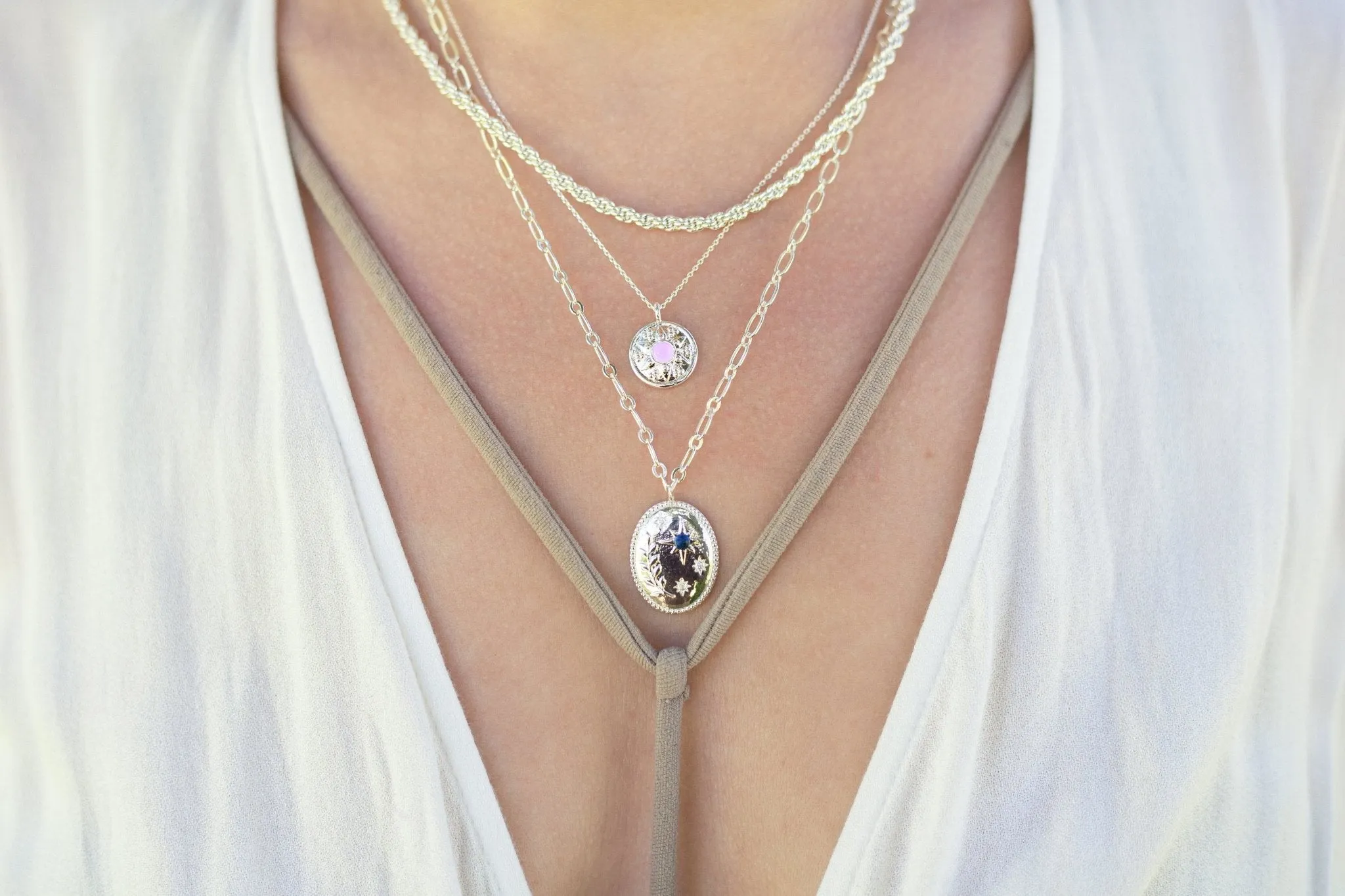 Daphne & Aster Necklace - Silver sold by Gather Brooklyn product image thumbnail 2