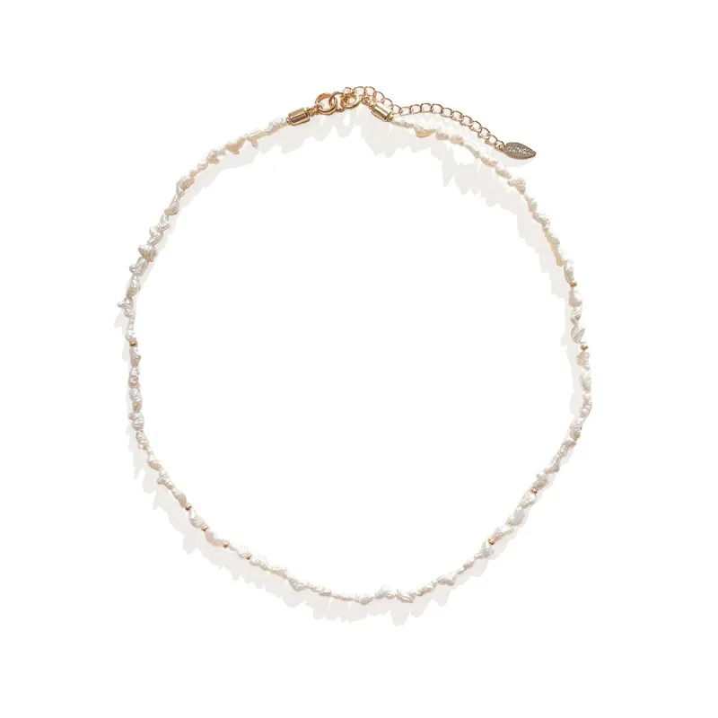 Rita Mini Rice Pearl Necklace made by Gather Brooklyn