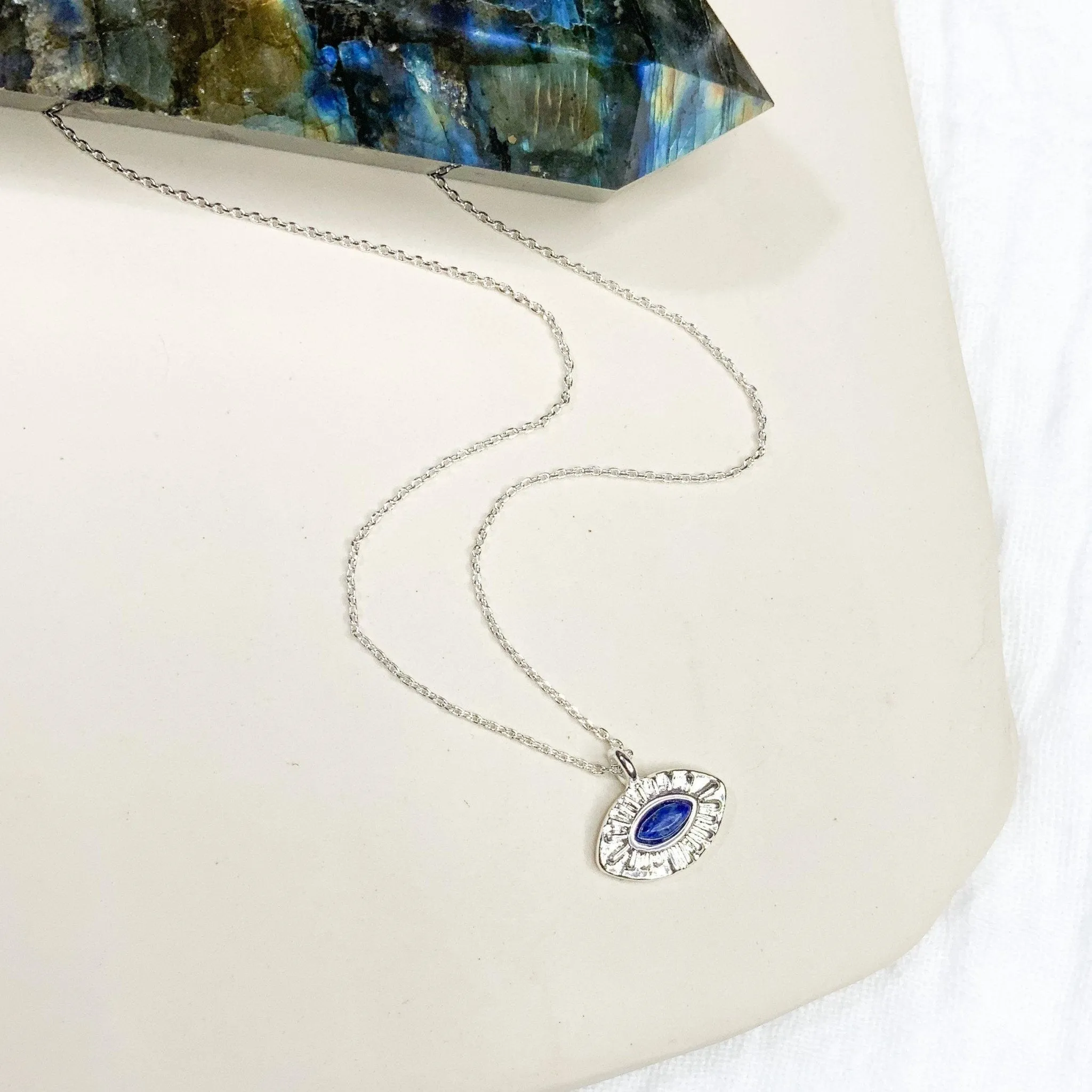 Dainty Evil Eye Necklace - Silver sold by Gather Brooklyn product image thumbnail 2