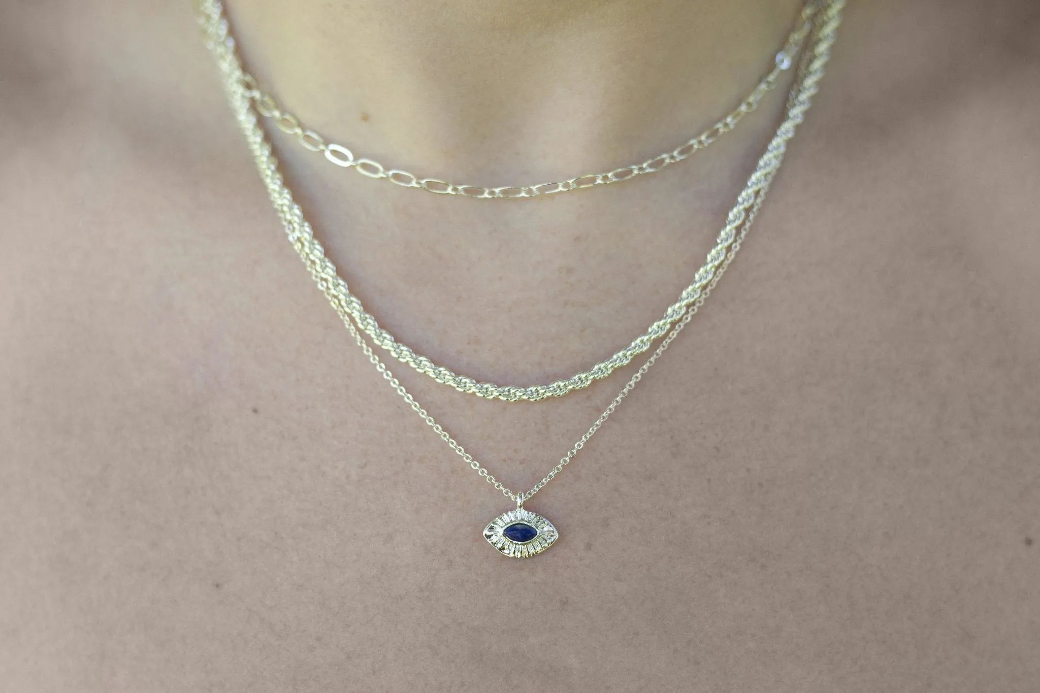 Dainty Evil Eye Necklace - Silver sold by Gather Brooklyn product image thumbnail 4