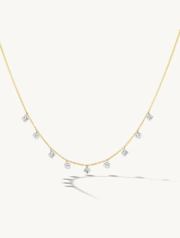 Pierced Round & Princess Diamond Necklace sold by Sophie Ratner