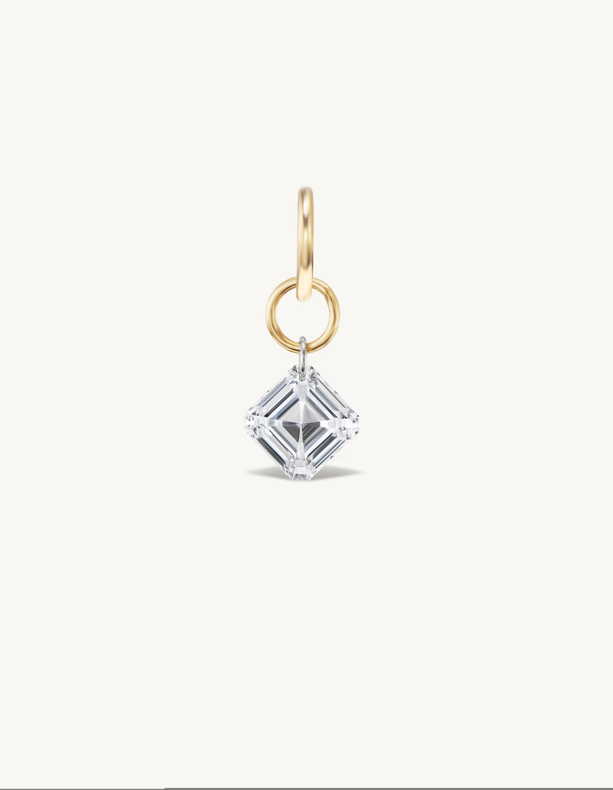 Large Asscher Pierced Diamond Charm for Chains sold by Sophie Ratner