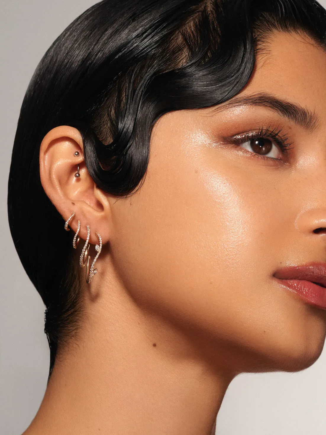 Small Pave Sway Hoops sold by Sophie Ratner product image thumbnail 5