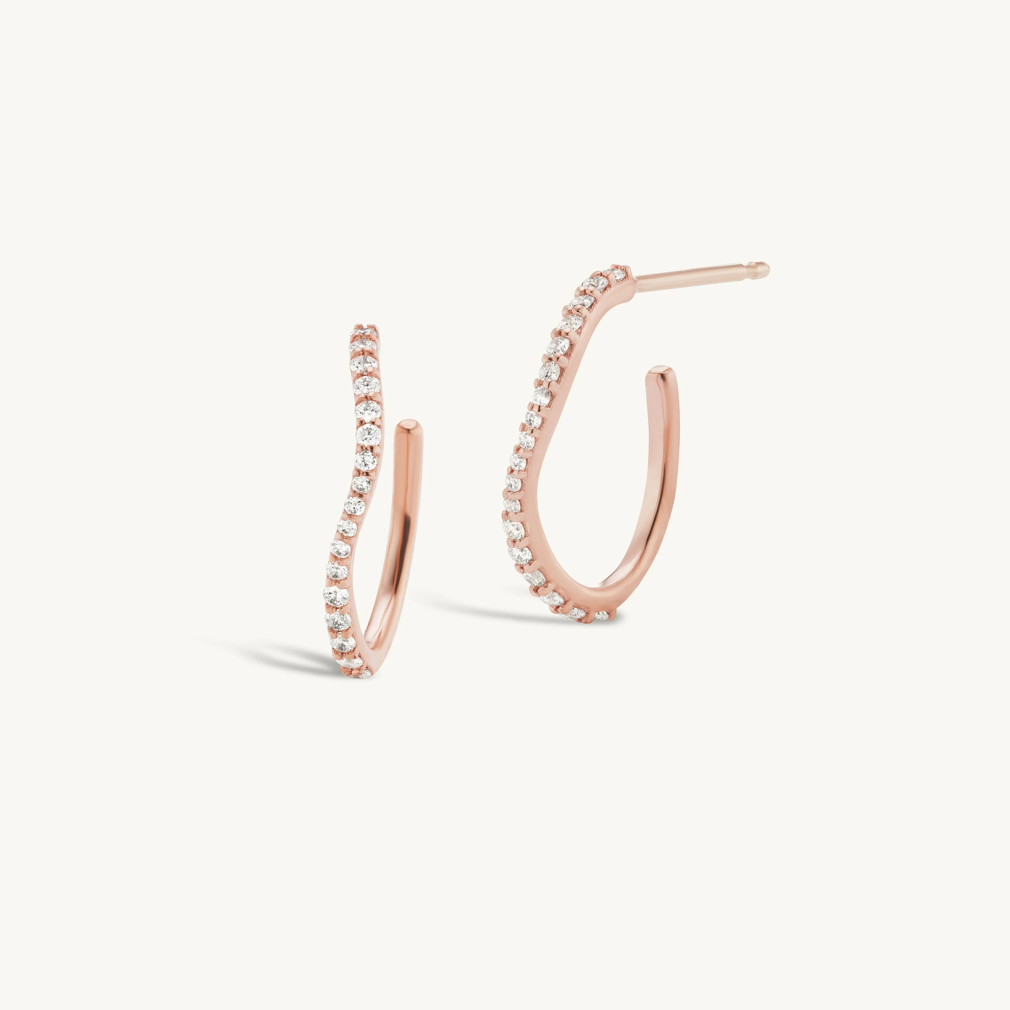 Small Pave Sway Hoops sold by Sophie Ratner product image thumbnail 3