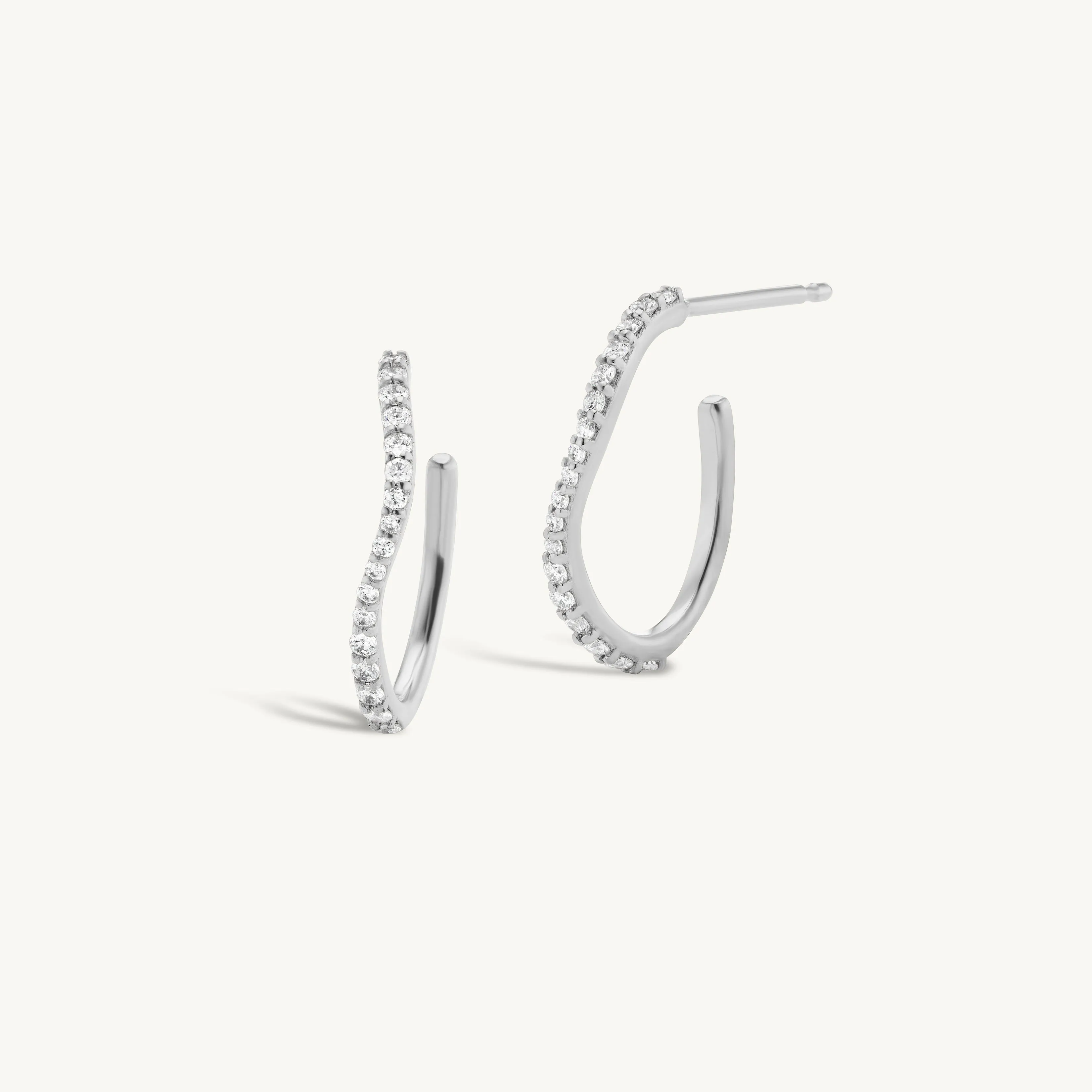 Small Pave Sway Hoops sold by Sophie Ratner product image thumbnail 4