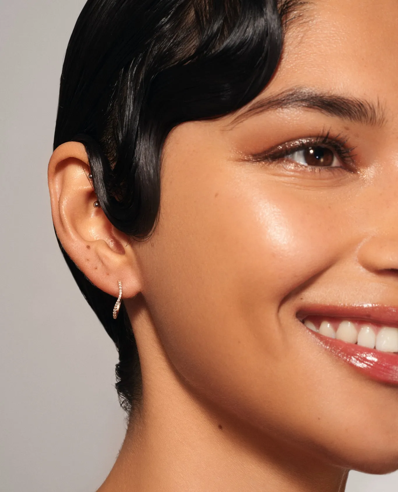 Small Pave Sway Hoops sold by Sophie Ratner product image thumbnail 2