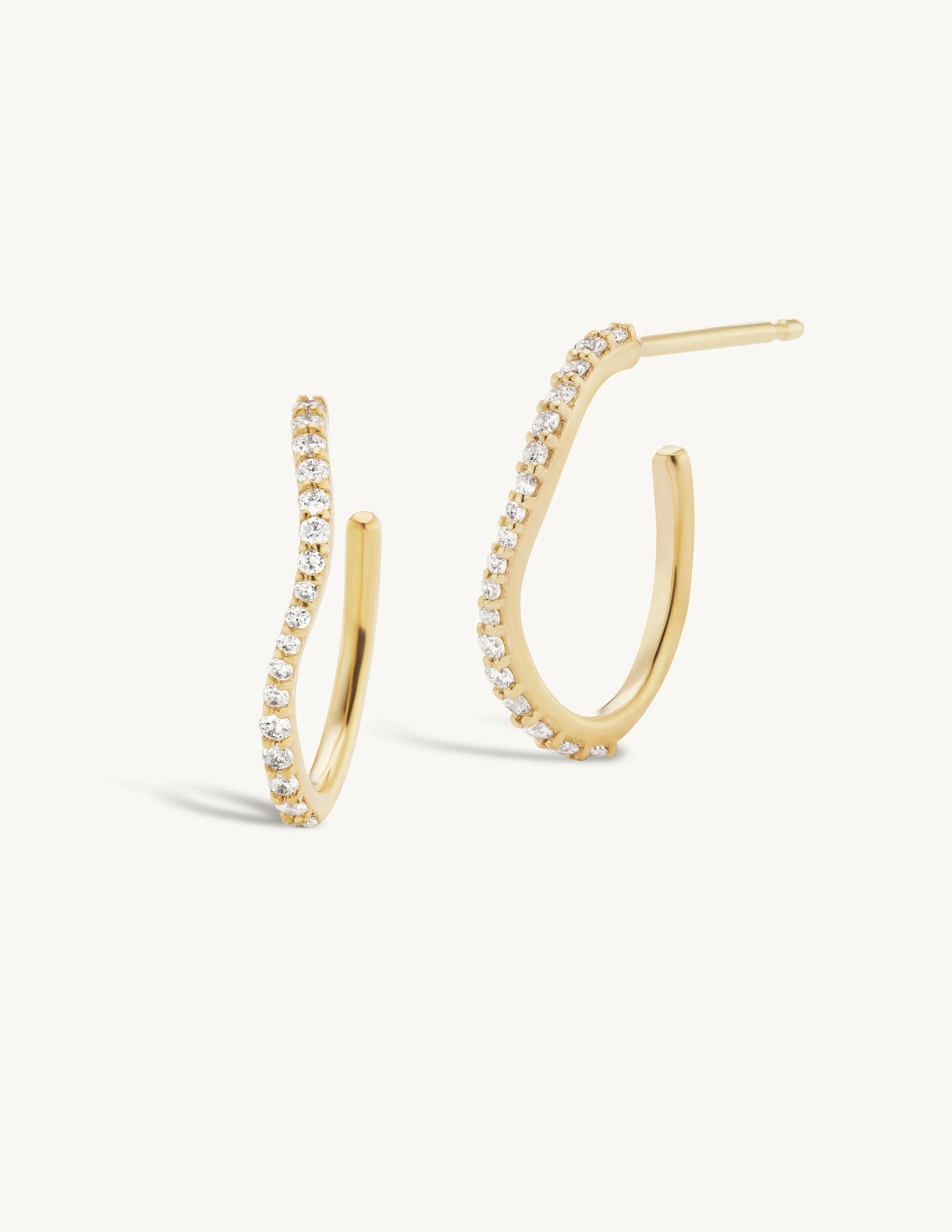 Small Pave Sway Hoops sold by Sophie Ratner
