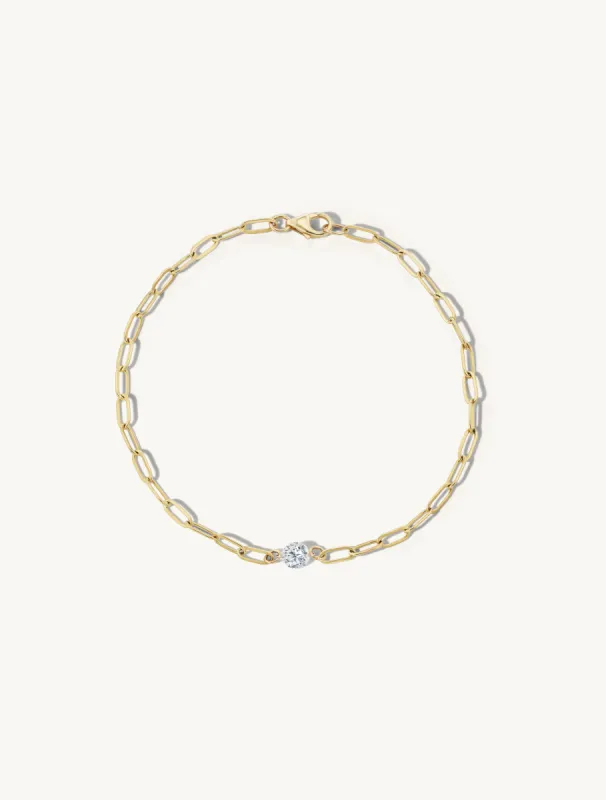 Pierced Diamond Paperclip Bracelet sold by Sophie Ratner