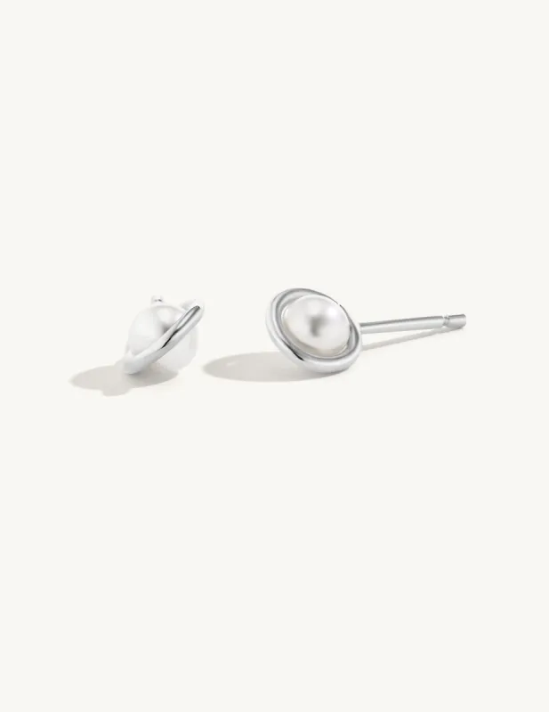 SRJ x KJH Pearl Sterling Silver Studs sold by Sophie Ratner