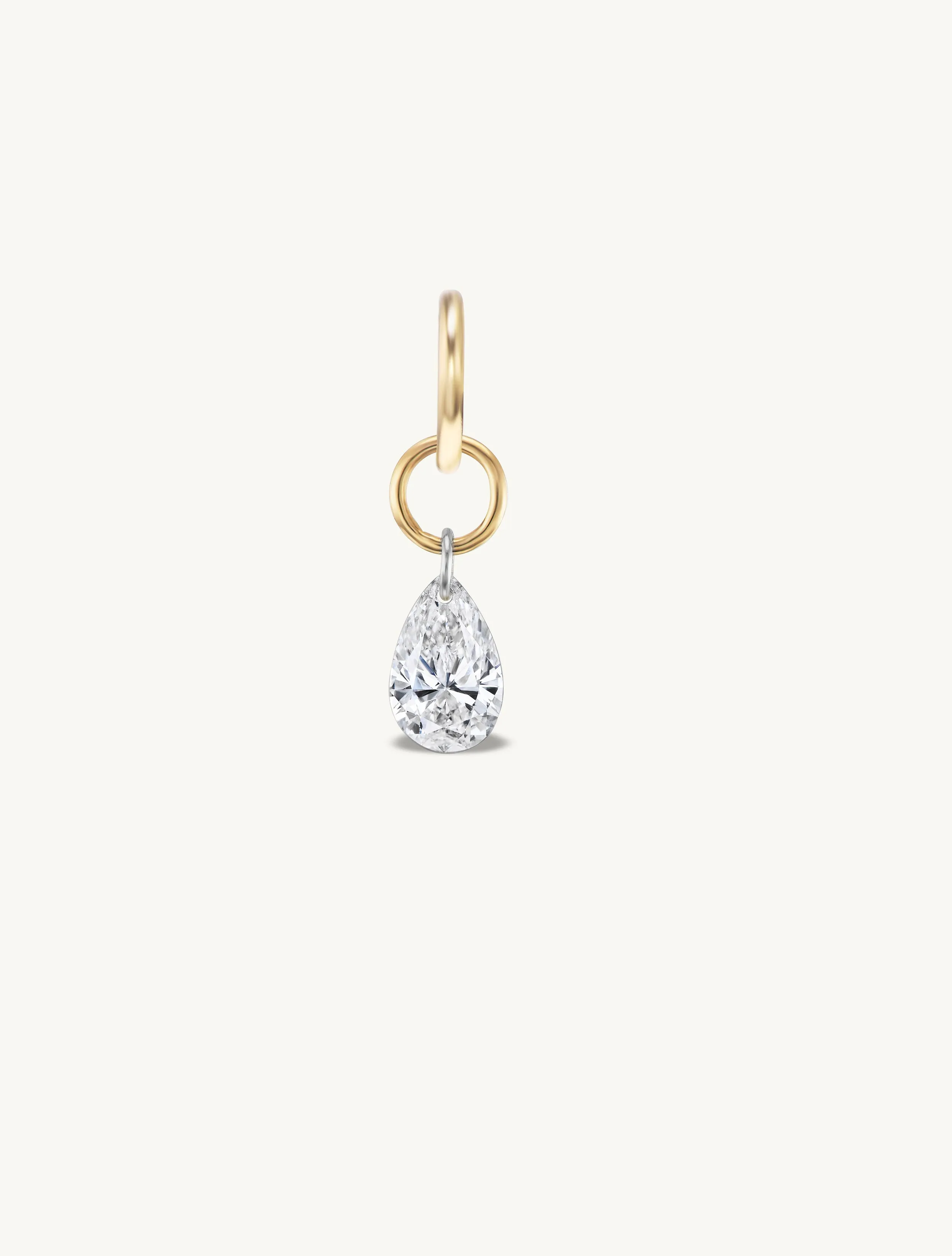 Small Pear Pierced Diamond Charm for Chains sold by Sophie Ratner