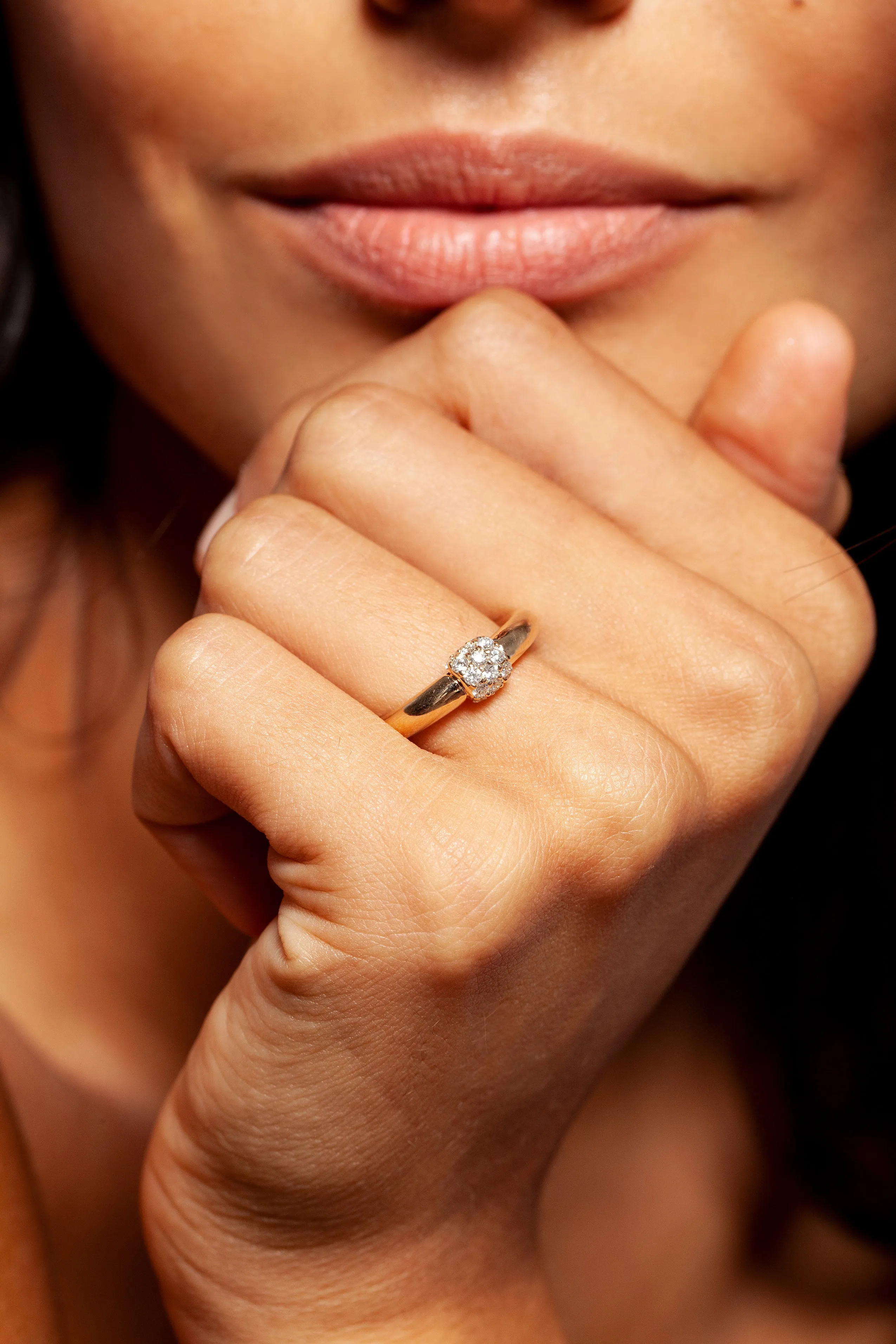 Triple Diamond Domed Ring sold by Sophie Ratner product image thumbnail 3