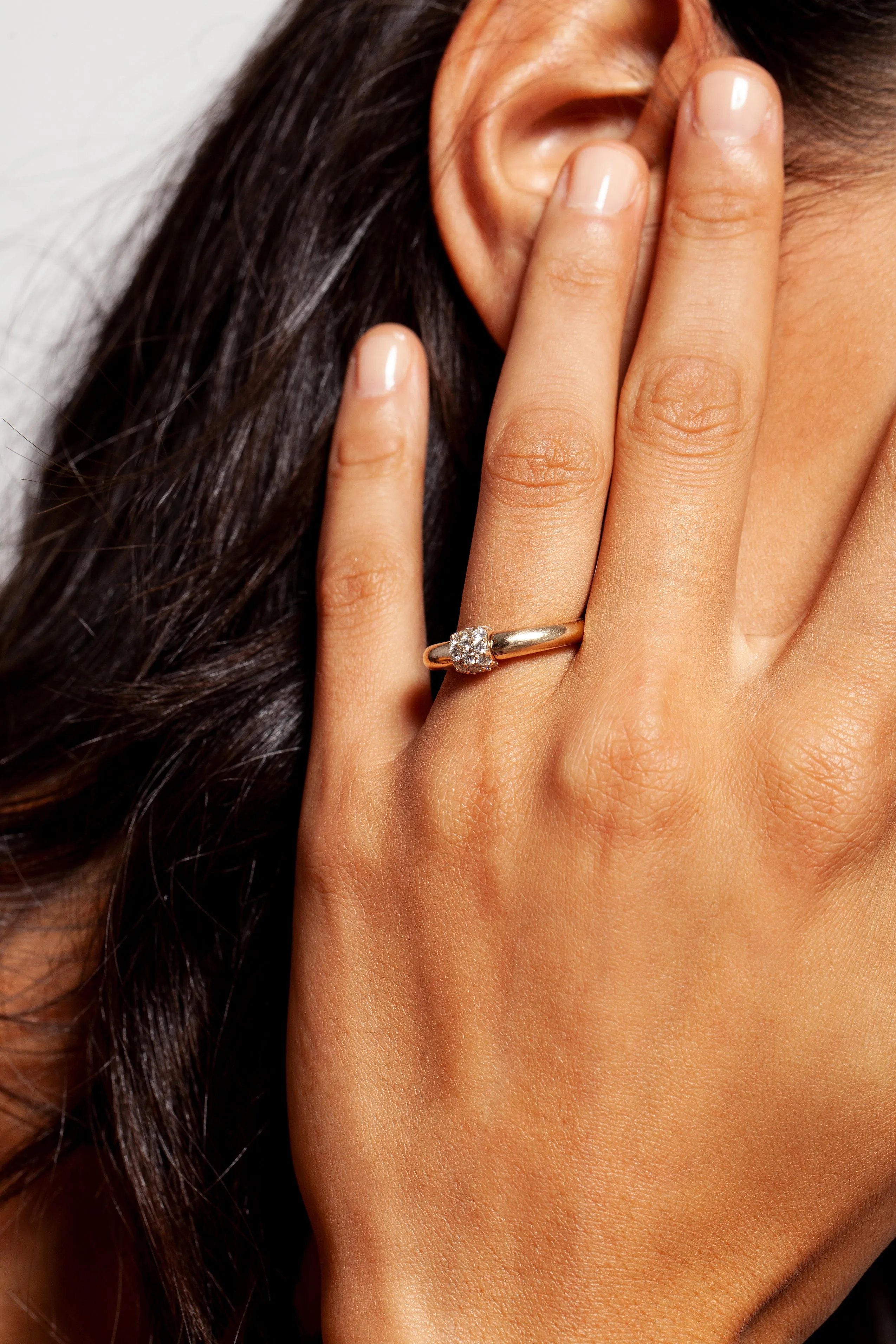 Triple Diamond Domed Ring sold by Sophie Ratner product image thumbnail 2