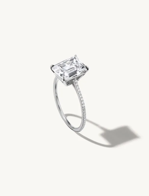 Pave Floating Emerald Engagement Try-On Ring sold by Sophie Ratner